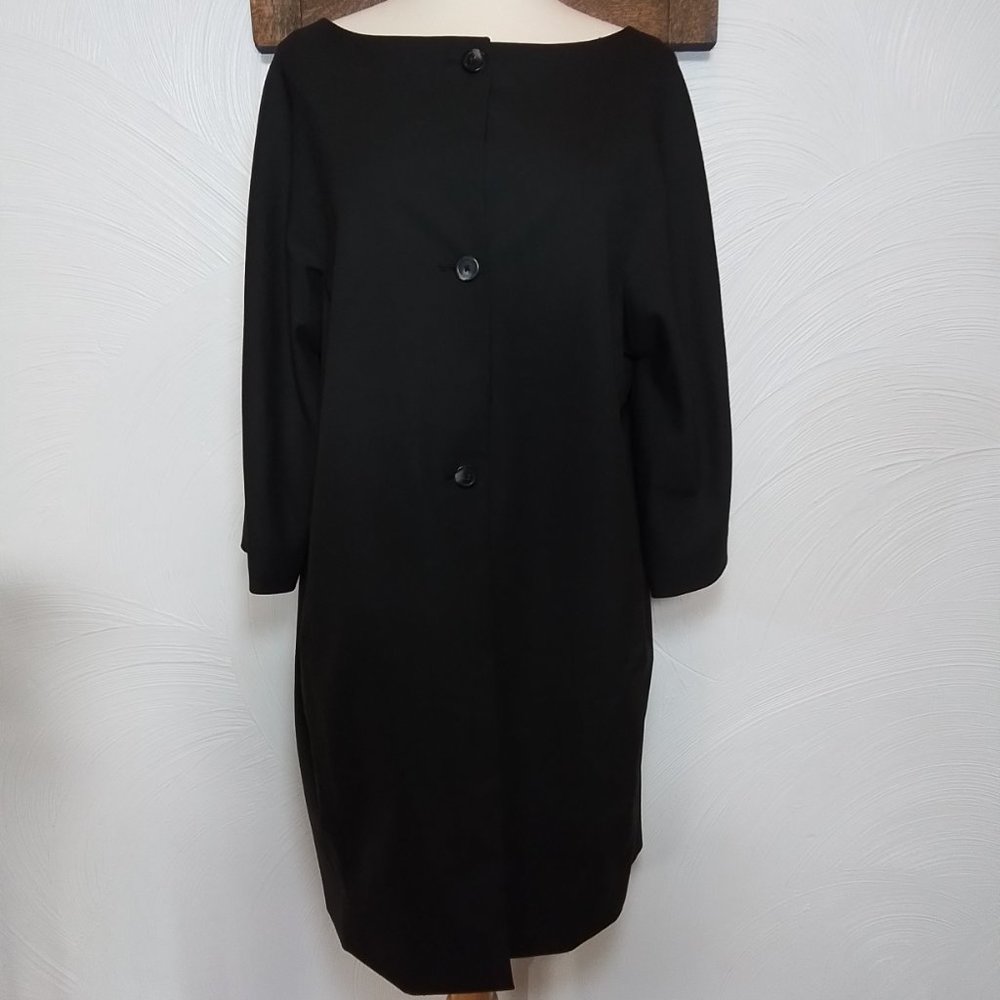 Liz Claiborne Collarless 3/4 Sleeve Longline Jacket in Black size 12 - Picture 2 of 5
